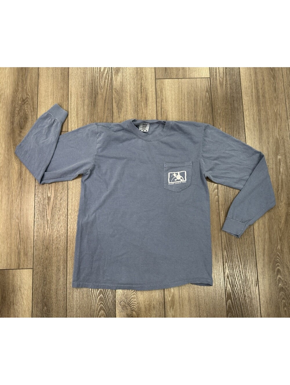 Comfort Colors Major League Foul Long Sleeve Shirt Mens Size Medium Blue/gray